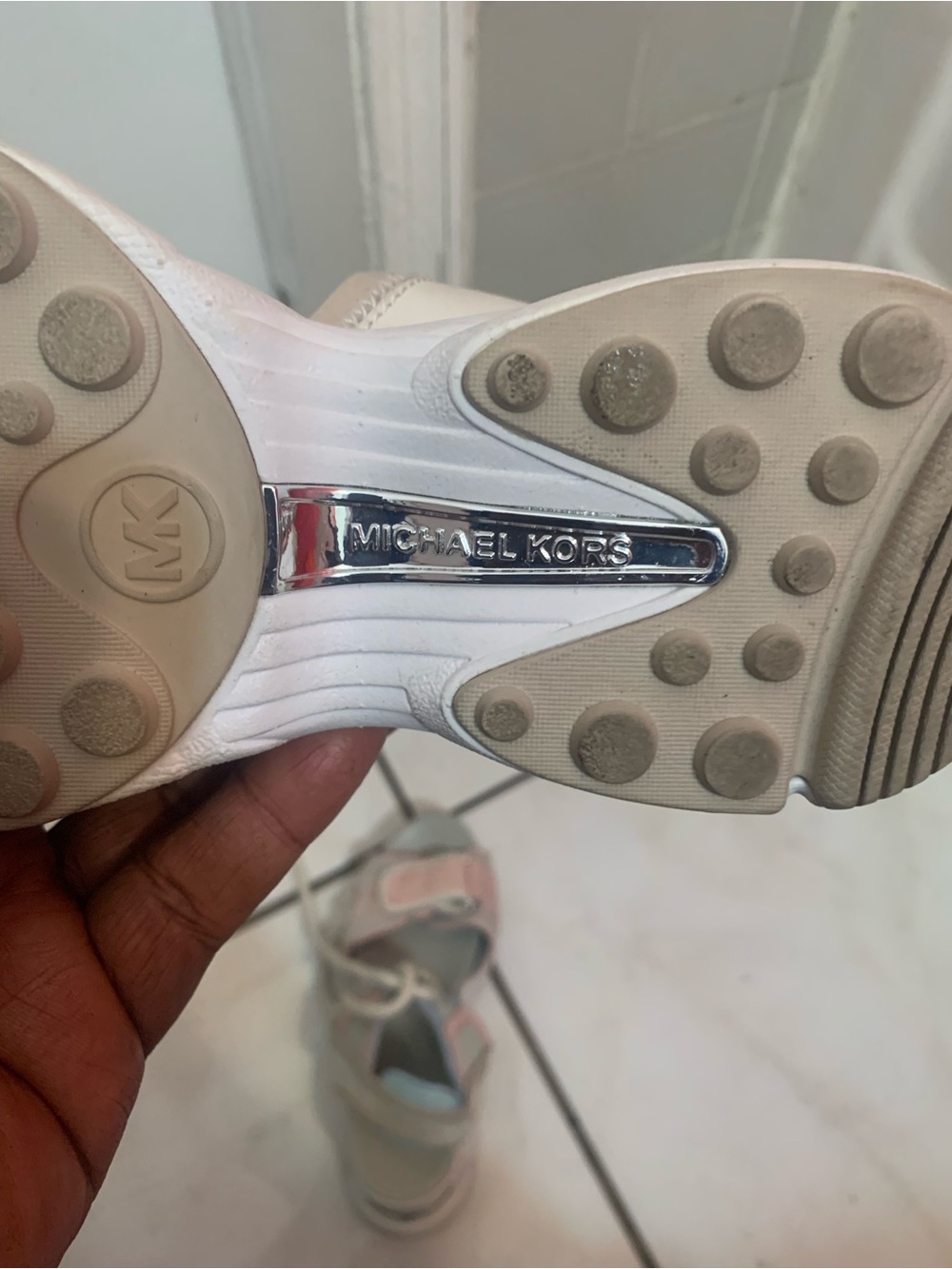 Michael Kors Kids White and Pink Sport Sandals